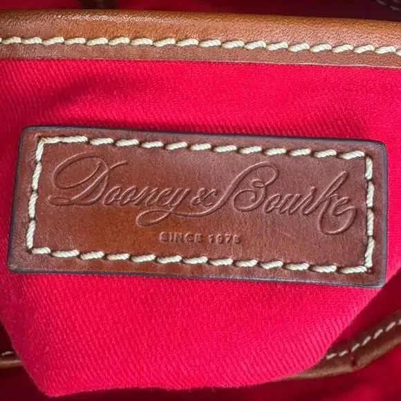 Dooney & Bourke Lexington Tote Bag Pebbled Leather Gray Brown Handles Large - Picture 8 of 9